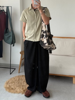 「sedacle(セダクル)の26SSラインストーンシャツ(シャツ/ブラウス)」を使った、Harutoさん(メンズ・178cm)の夏コーディネート