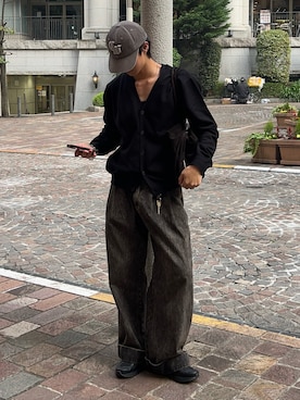 「アイテム（カーディガン/ボレロ）」を使った、Harutoさん（メンズ・178cm）の秋コーディネート