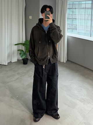 「sedacle(セダクル)のWide Cargo Chino Pants/ワイドカーゴチノパンツ(チノパンツ)」を使った、Harutoさん(メンズ・178cm)の秋コーディネート