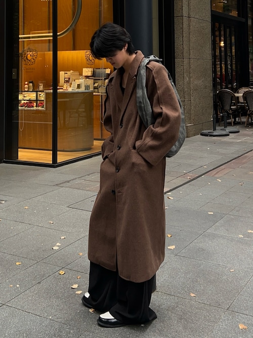 セール】two tuck herringbone curve slacks/ツータックへリンボーン