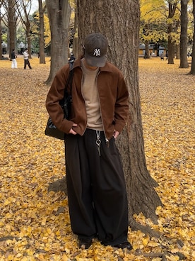 「おでかけコーデ」｜「アイテム（帽子）」を使った、Harutoさん（メンズ・178cm）の冬コーディネート