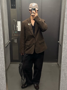 「LURAKU（ルラク）のアイテム（テーラードジャケット）」を使った、Harutoさん（メンズ・178cm）の秋コーディネート