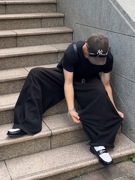 「黒シャツ」｜Harutoさん（メンズ・178cm）の夏コーディネート