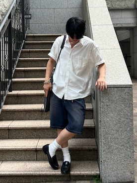 「HARUTA（ハルタ）の【HARUTA】 コインローファー（ローファー）」を使った、Harutoさん（メンズ・178cm・20代）の夏コーディネート