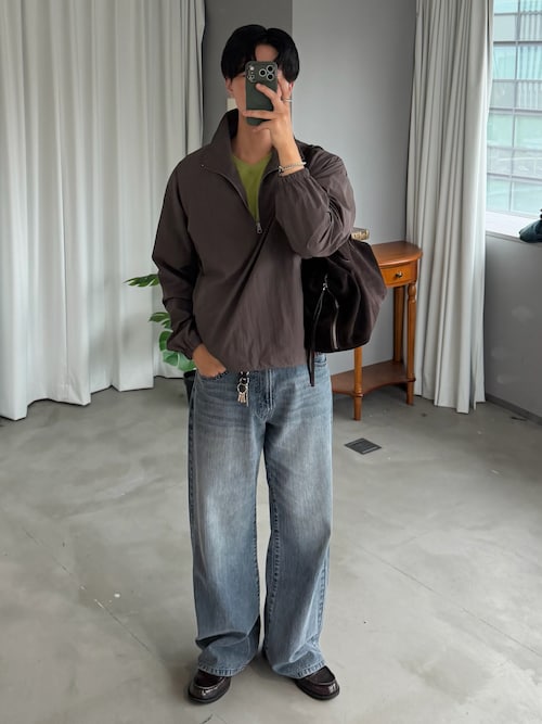 「sedacle(セダクル)のHalf Zip Nylon Blouson/ハーフジップナイロンブルゾン(ナイロンジャケット)」を使った、Harutoさん(メンズ・178cm)の秋コーディネート