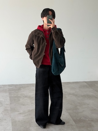 「muas(ムアス)のButton henly Knit hoodie / ボタンヘンリーニットフーディ(ニット/セーター)」を使った、Harutoさん(メンズ・178cm)の秋コーディネート