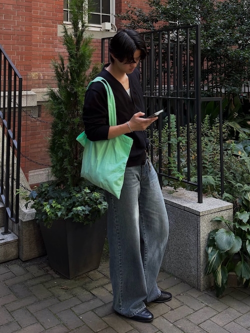 「sedacle（セダクル）のVintage Slub Straight Denim／ヴィンテージスラブストレートデニム（デニムパンツ）」を使った、Harutoさん（メンズ・178cm）の秋コーディネート