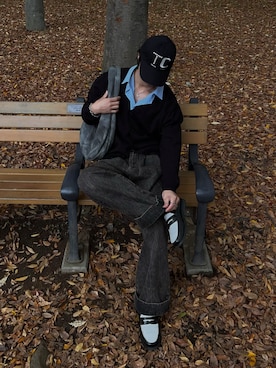 「アイテム（キャップ）」を使った、Harutoさん（メンズ・178cm・20代）の秋コーディネート