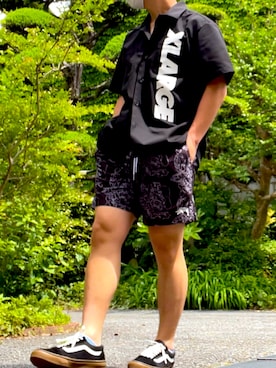 「STUSSY（ステューシー）のアイテム（パンツ、ブラック系）」を使った、k*iyaさん（メンズ・173cm）の春コーディネート