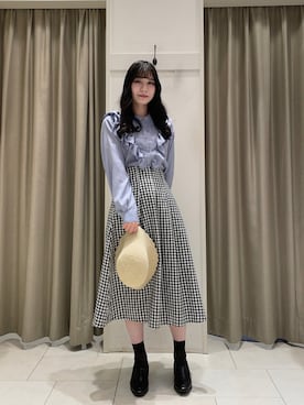 「Te chichi TERRASSE（テチチテラス）のアイテム（帽子）」を使った、momoさん（レディース・157cm）の春コーディネート