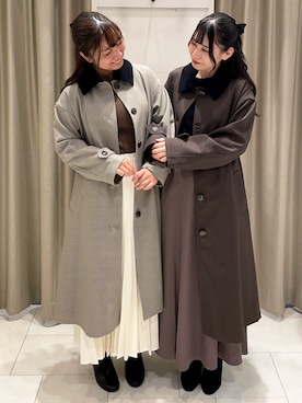 「双子コーデ」｜「アイテム（その他アウター）」を使った、momoさん（レディース・157cm）の秋コーディネート