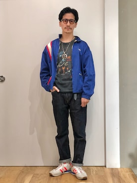 「レーシングジャケット」｜「アイテム（デニムパンツ）」を使った、164164さん（メンズ・170cm）の秋コーディネート