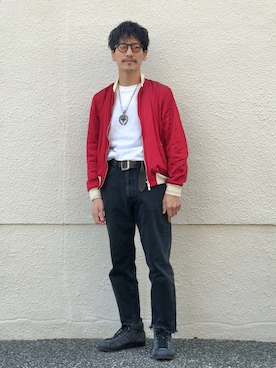 「Needles（ニードルス）のアイテム（ブルゾン）」を使った、164164さん（メンズ・170cm）の春コーディネート