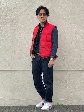 「Eddie Bauer（エディーバウアー）のアイテム（ベスト）」を使った、164164さん（メンズ・170cm）の秋コーディネート