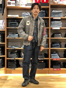 「EDWIN（エドウィン）のアイテム」を使った、164164さん（メンズ・170cm）の秋コーディネート