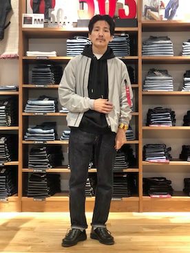 「EDWIN（エドウィン）のアイテム（パンツ）」を使った、164164さん（メンズ・170cm）の秋コーディネート