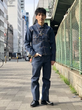 「Wrangler（ラングラー）のアイテム（ジャケット/アウター）」を使った、164164さん（メンズ・170cm）の春コーディネート