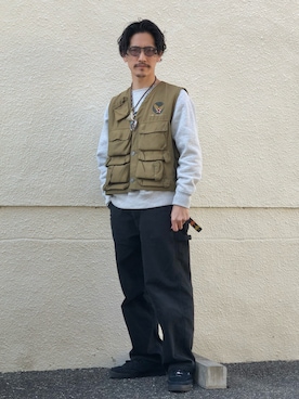 「Lee（リー）のアイテム（パンツ）」を使った、164164さん（メンズ・170cm）の春コーディネート