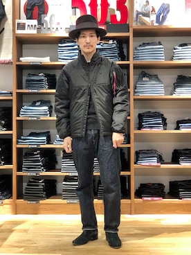 「EDWIN（エドウィン）のアイテム（パンツ）」を使った、164164さん（メンズ・170cm）の秋コーディネート