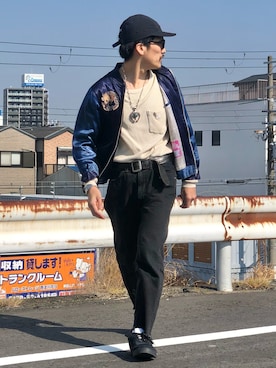 「Gramicci（グラミチ）のアイテム（帽子）」を使った、164164さん（メンズ・170cm）の春コーディネート