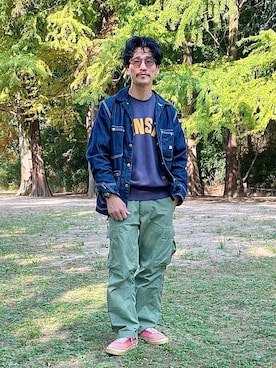 「Lee（リー）のアイテム（スウェット）」を使った、164164さん（メンズ・170cm）の秋コーディネート