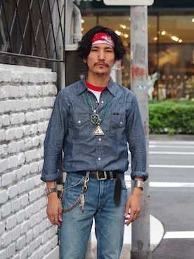 「Lee（リー）のアイテム」を使った、164164さん（メンズ・170cm）の夏コーディネート