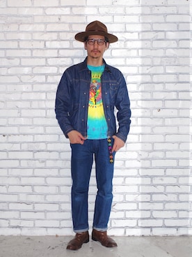 「Wrangler（ラングラー）のアイテム（ジャケット/アウター）」を使った、164164さん（メンズ・170cm）の春コーディネート