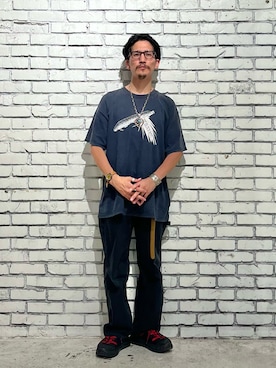 「MOSCOT（モスコット）のアイテム（メガネ）」を使った、164164さん（メンズ・170cm）の夏コーディネート