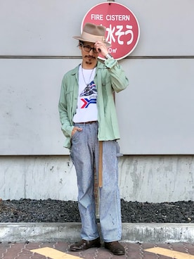「STETSON（ステットソン）のアイテム」を使った、164164さん（メンズ・170cm）の春コーディネート