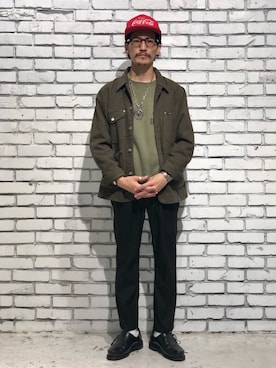 「Lee（リー）のアイテム（その他アウター）」を使った、164164さん（メンズ・170cm）の冬コーディネート
