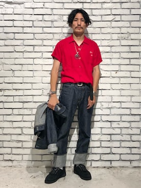 「Engineered Garments（エンジニアードガーメンツ）のアイテム（シューズ）」を使った、164164さん（メンズ・170cm）の秋コーディネート