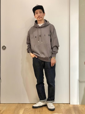 「EDWIN（エドウィン）のアイテム（スウェット）」を使った、164164さん（メンズ・170cm）の秋コーディネート