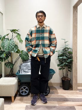 「CPCM（シーピーシーエム）のアイテム（その他アウター）」を使った、Uhey.kさん（メンズ・185cm）の冬コーディネート