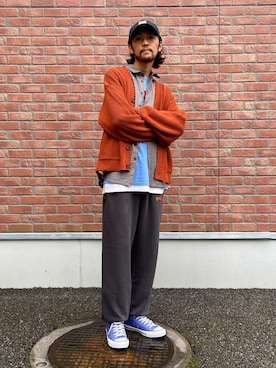 「Coming soon…」｜「アイテム（キャップ）」を使った、Uhey.kさん（メンズ・185cm）の秋コーディネート