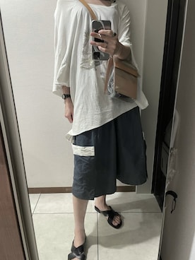 「macromauro（マクロマウロ）のアイテム（バッグ）」を使った、ヤマチハさん（レディース・167cm）の夏コーディネート