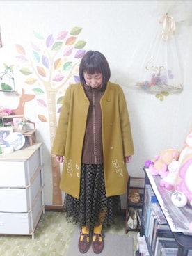 「POU DOU DOU（プードゥドゥ）のアイテム（ジャケット/アウター）」を使った、ユーリさん（レディース・152cm）の冬コーディネート