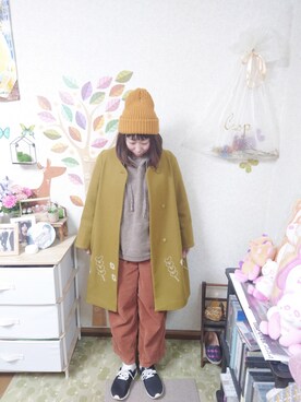 「POU DOU DOU（プードゥドゥ）のアイテム（ジャケット/アウター）」を使った、ユーリさん（レディース・152cm）の冬コーディネート