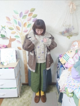 「CRB（シーアールビー）のアイテム」を使った、ユーリさん（レディース・152cm）の冬コーディネート