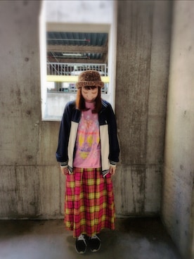 「アイテム（ジャージ）」を使った、ユーリさん（レディース・152cm）の秋コーディネート