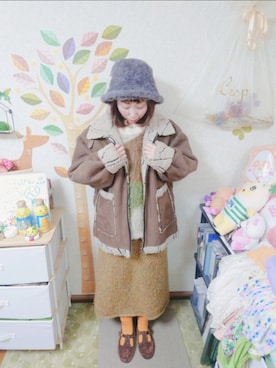 「MERLOT（メルロー）のアイテム（スカート）」を使った、ユーリさん（レディース・152cm）の春コーディネート