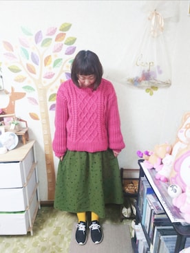 「MERLOT（メルロー）のアイテム（ニット/セーター）」を使った、ユーリさん（レディース・152cm）の冬コーディネート
