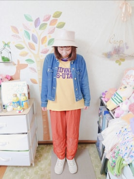 「RAGEBLUE（レイジブルー）のアイテム（帽子）」を使った、ユーリさん（レディース・152cm）の春コーディネート