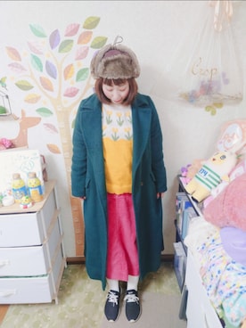 「MERLOT（メルロー）のアイテム（ニット/セーター）」を使った、ユーリさん（レディース・152cm）の冬コーディネート
