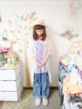 「PUMA（プーマ）のPUMA プーマ W SOFTRIDE REMI STARDUST SOFTRIDE REMI スターダスト 379831 ABC-MART限定 *02GRANOLA（スニーカー）」を使った、ユーリさん（レディース・152cm）の夏コーディネート