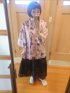 「unrelaxing（アンリラクシング）のアイテム」を使った、ユーリさん（レディース・152cm）の夏コーディネート