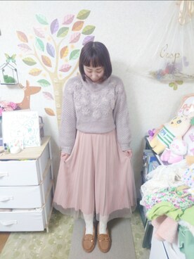 「Crisp（クリスプ）のアイテム（ニット/セーター）」を使った、ユーリさん（レディース・152cm）の秋コーディネート