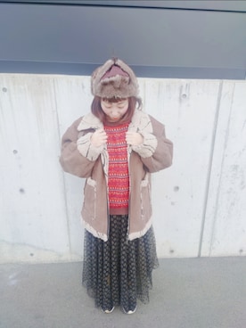 「DOUBLE NAME（ダブルネーム）のアイテム」を使った、ユーリさん（レディース・152cm）の冬コーディネート