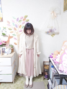 「Crisp（クリスプ）のアイテム（ステンカラーコート）」を使った、ユーリさん（レディース・152cm）の秋コーディネート