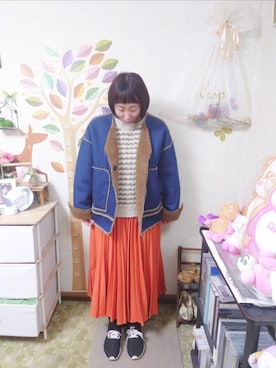 「KBF（ケイビーエフ）のアイテム（ブルゾン）」を使った、ユーリさん（レディース・152cm）の冬コーディネート