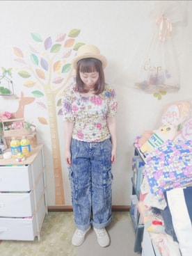 「JEANASIS（ジーナシス）のアイテム（パンツ）」を使った、ユーリさん（レディース・152cm）の夏コーディネート